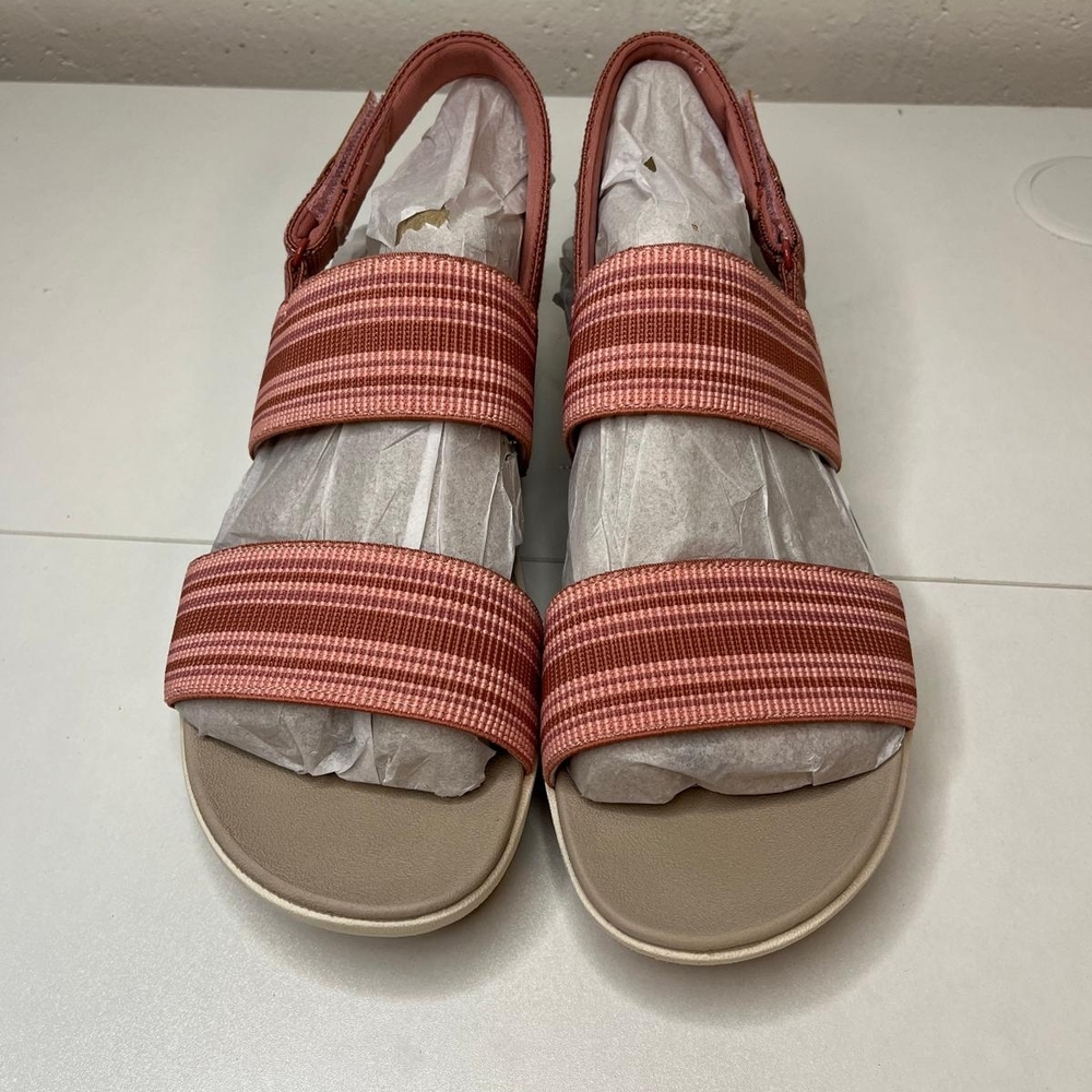 Womens Coral Striped Sport Sandals